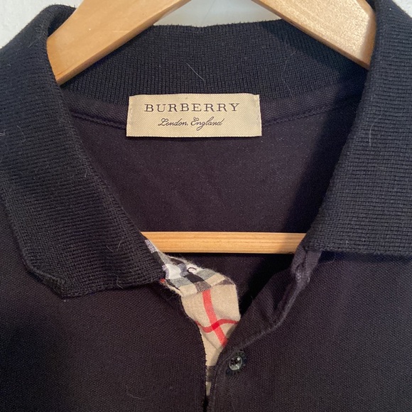 Vintage Burberry England Black Knit Polo Short Sleeve size M - Picture 3 of 10